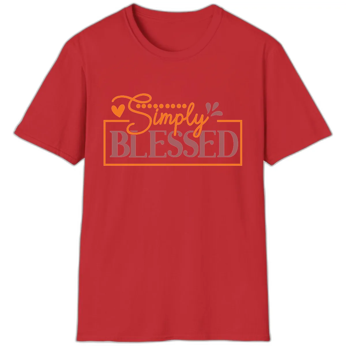 Simply Blessed Inspirational Typography T-Shirt in Red