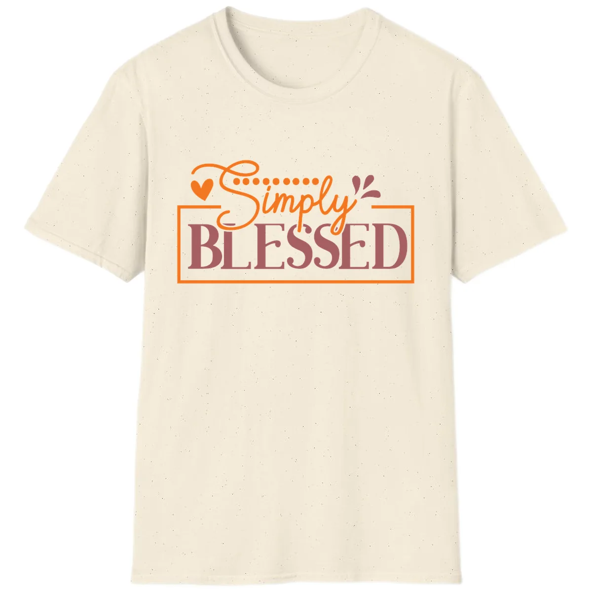 Simply Blessed Inspirational Typography T-Shirt in Natural
