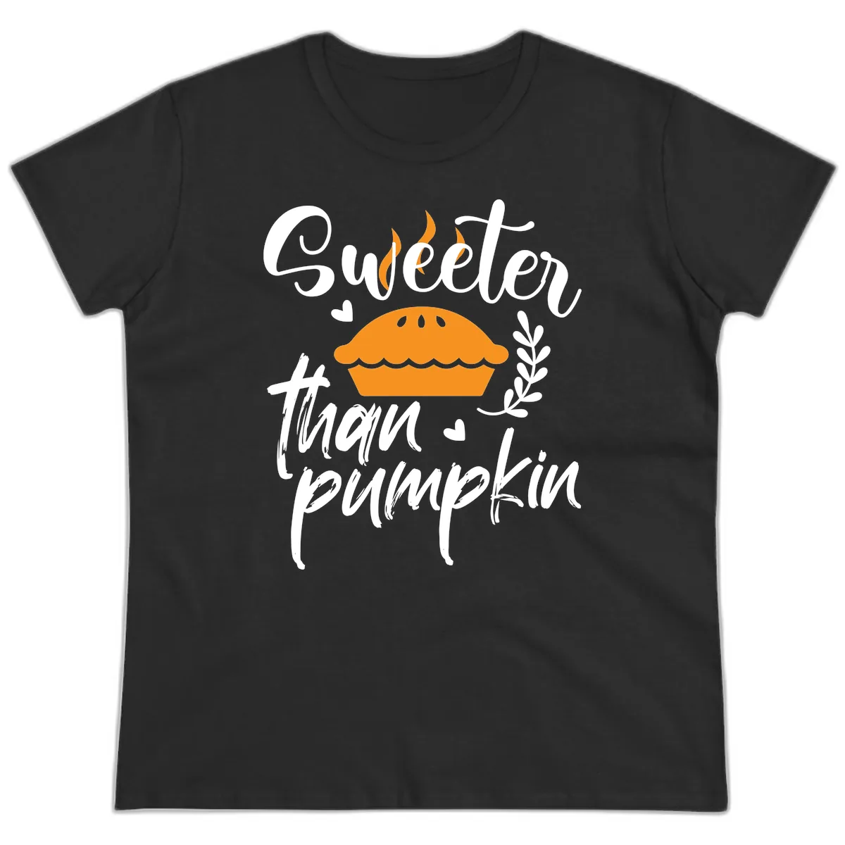 Sweeter Than Pumpkin Pie Ladies Tee in Black