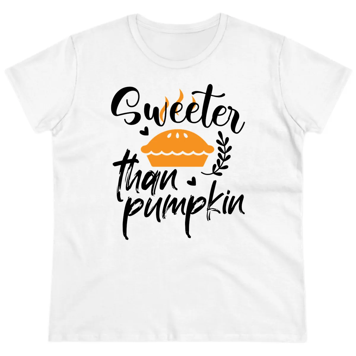 Sweeter Than Pumpkin Pie Ladies Tee in White