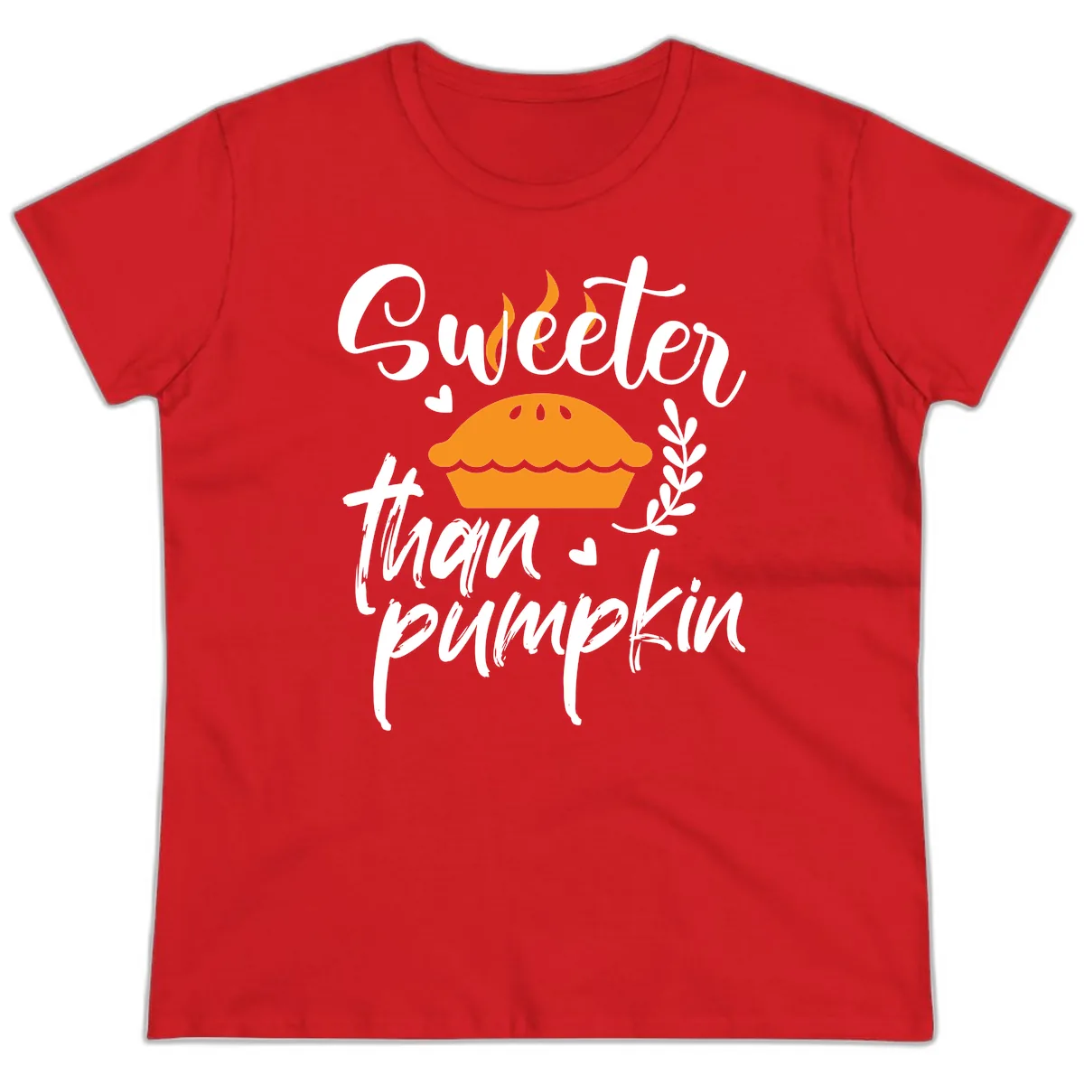 Sweeter Than Pumpkin Pie Ladies Tee in Red