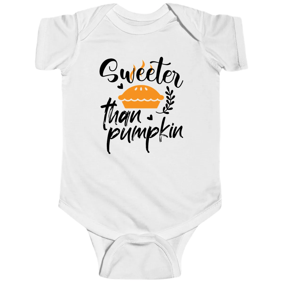 Sweeter Than Pumpkin Pie Baby Onesie in White