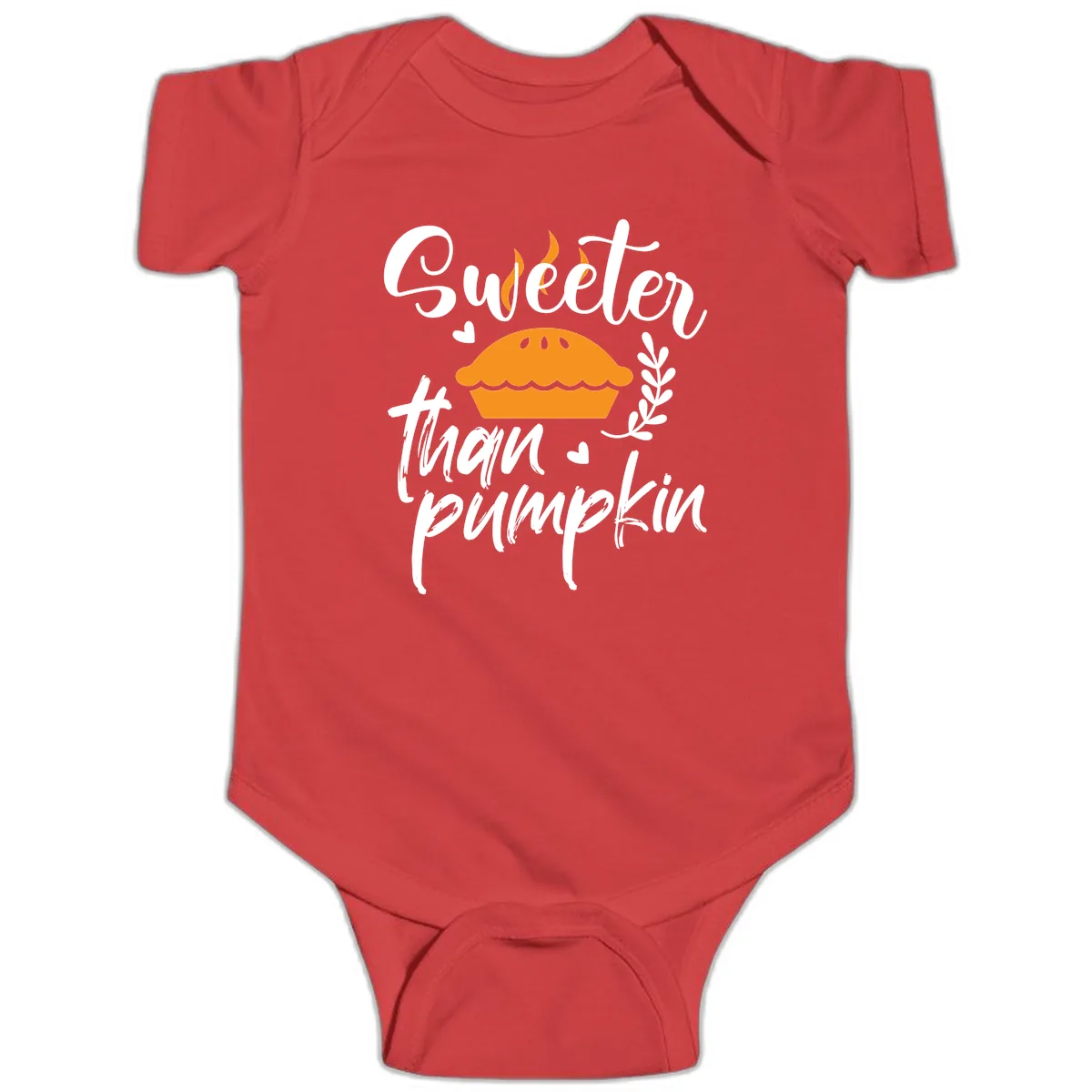 Sweeter Than Pumpkin Pie Baby Onesie in Red