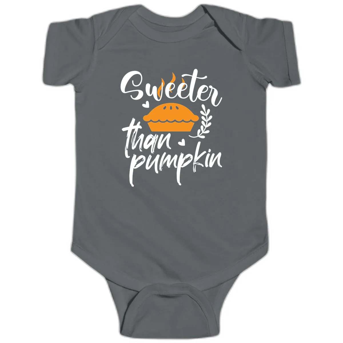 Sweeter Than Pumpkin Pie Baby Onesie in Charcoal