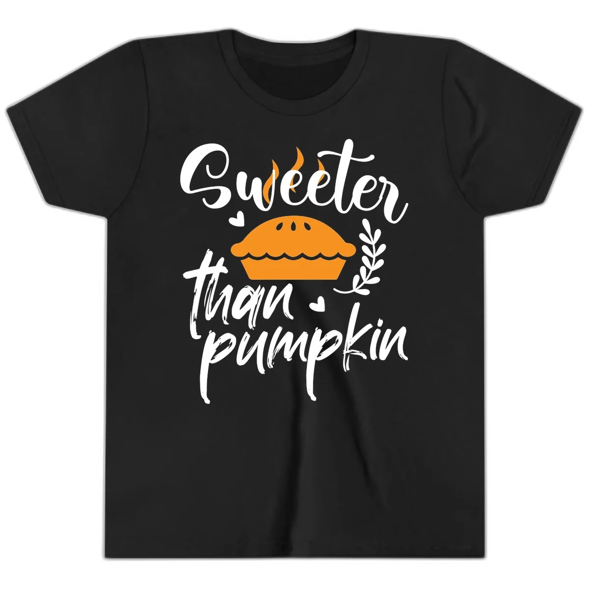 Sweeter Than Pumpkin Pie Youth T-Shirt in Black