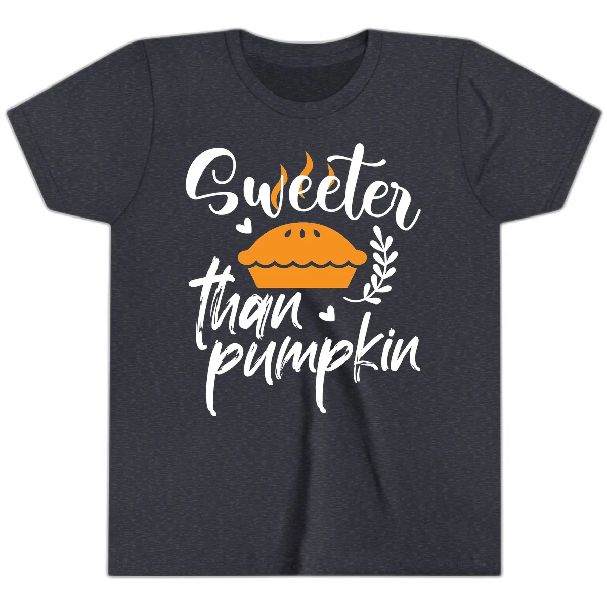 Sweeter Than Pumpkin Pie Youth T-Shirt in Heather Navy