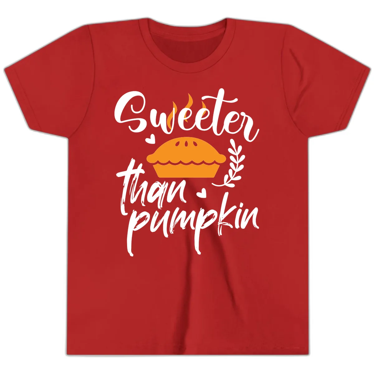 Sweeter Than Pumpkin Pie Youth T-Shirt in Red