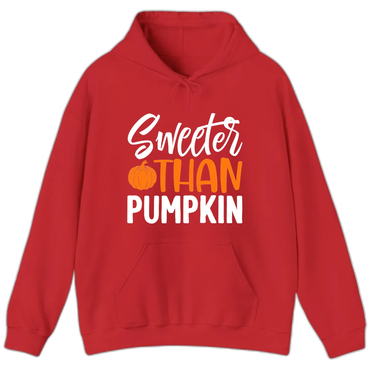 Sweeter Than Pumpkin Fall Saying Hoodie in Red
