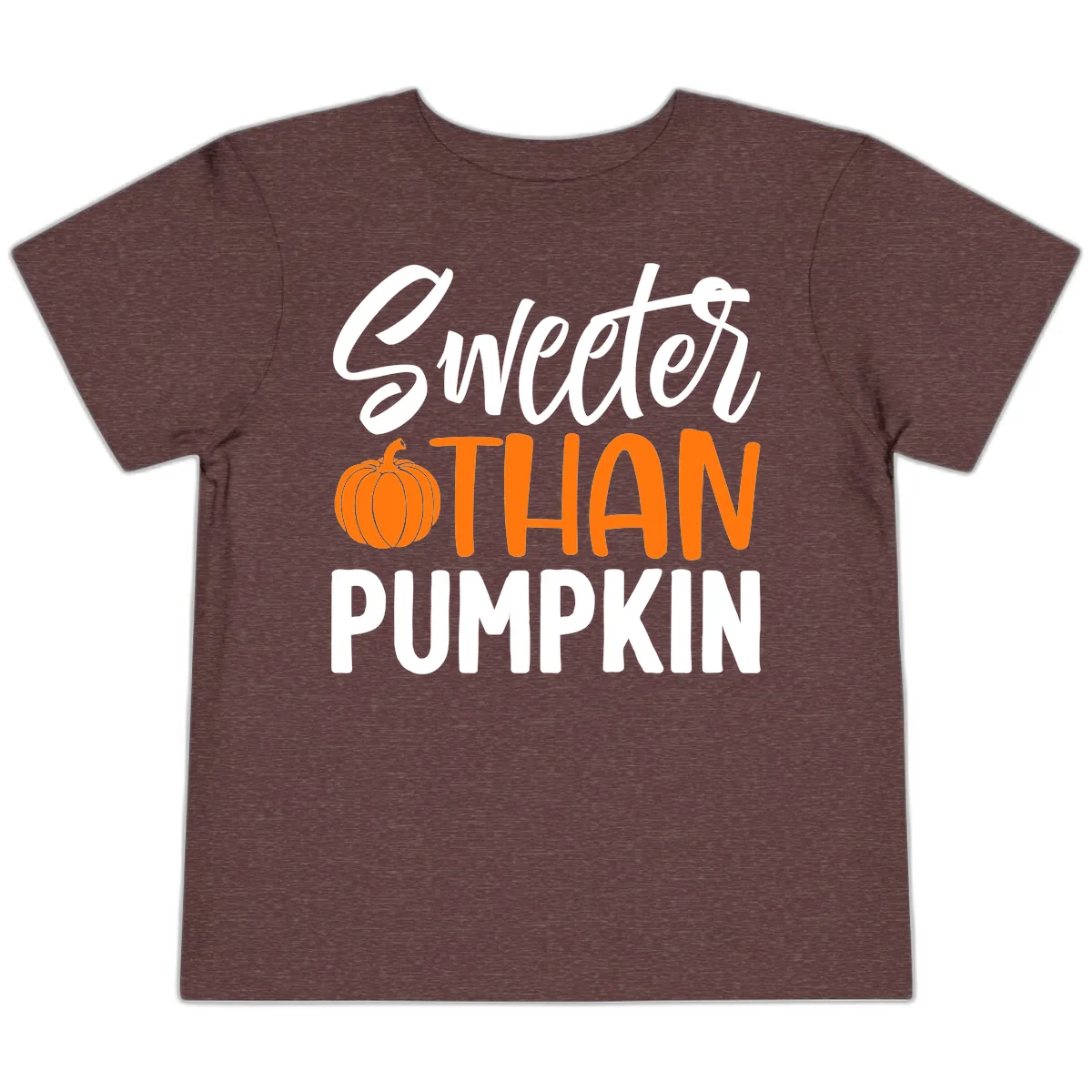 Sweeter Than Pumpkin Fall Saying Toddler T-Shirt in Heather Maroon