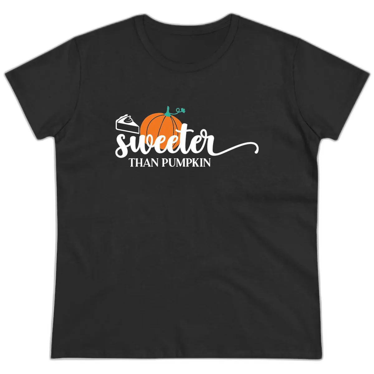 Sweeter Than Pumpkin Pie Ladies Tee in Black