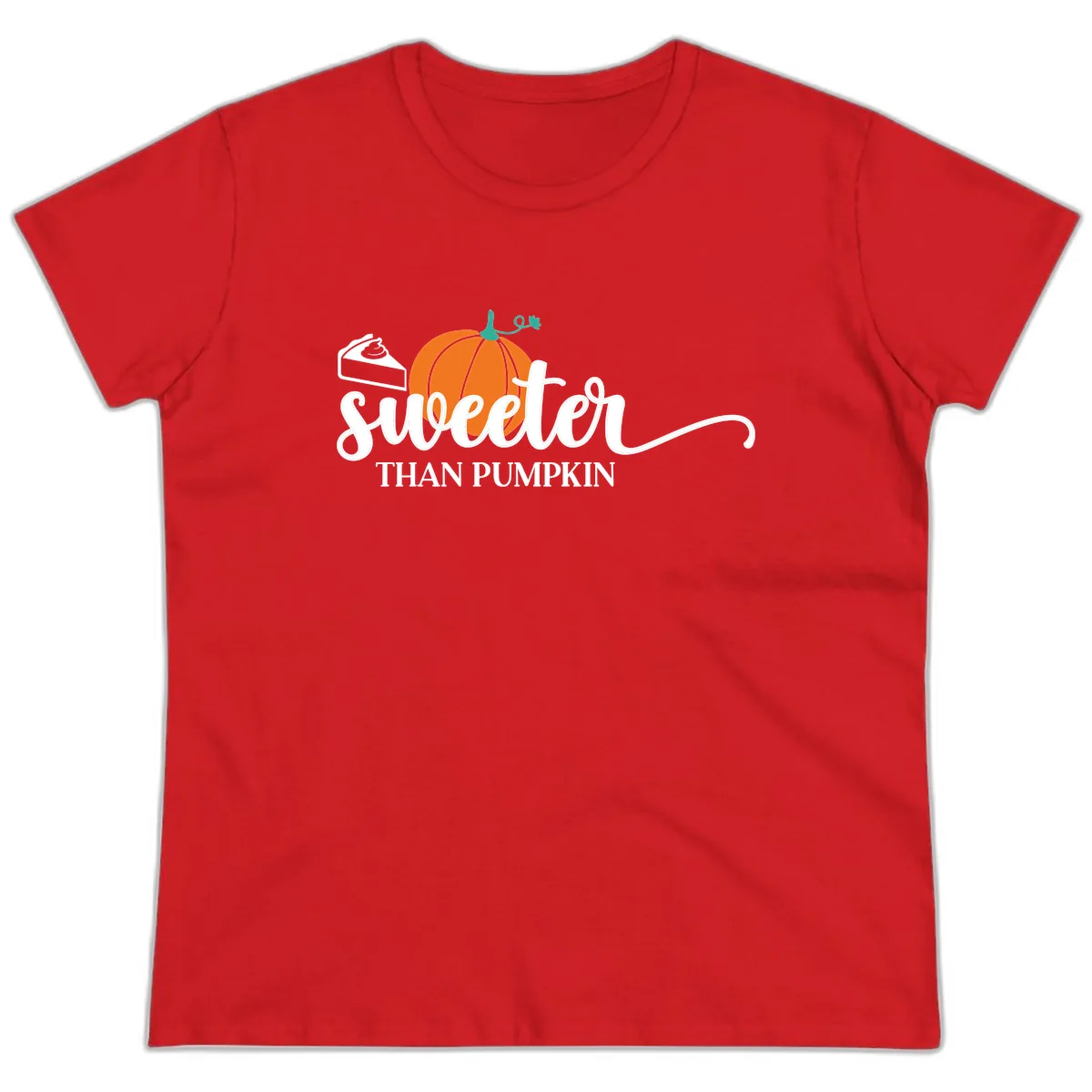 Sweeter Than Pumpkin Pie Ladies Tee in Red