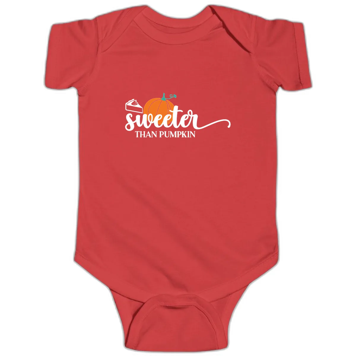 Sweeter Than Pumpkin Pie Baby Onesie in Red