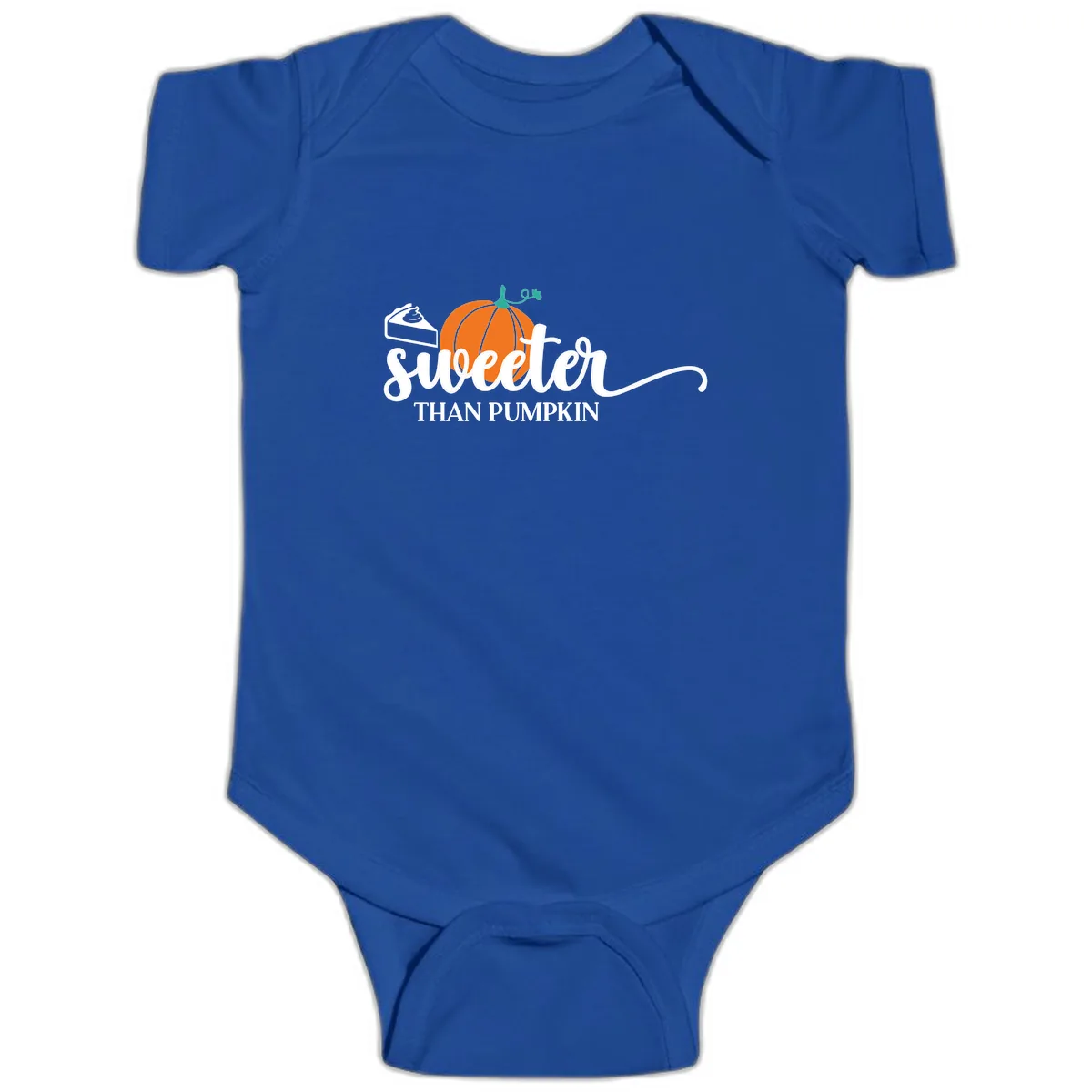 Sweeter Than Pumpkin Pie Baby Onesie in Royal