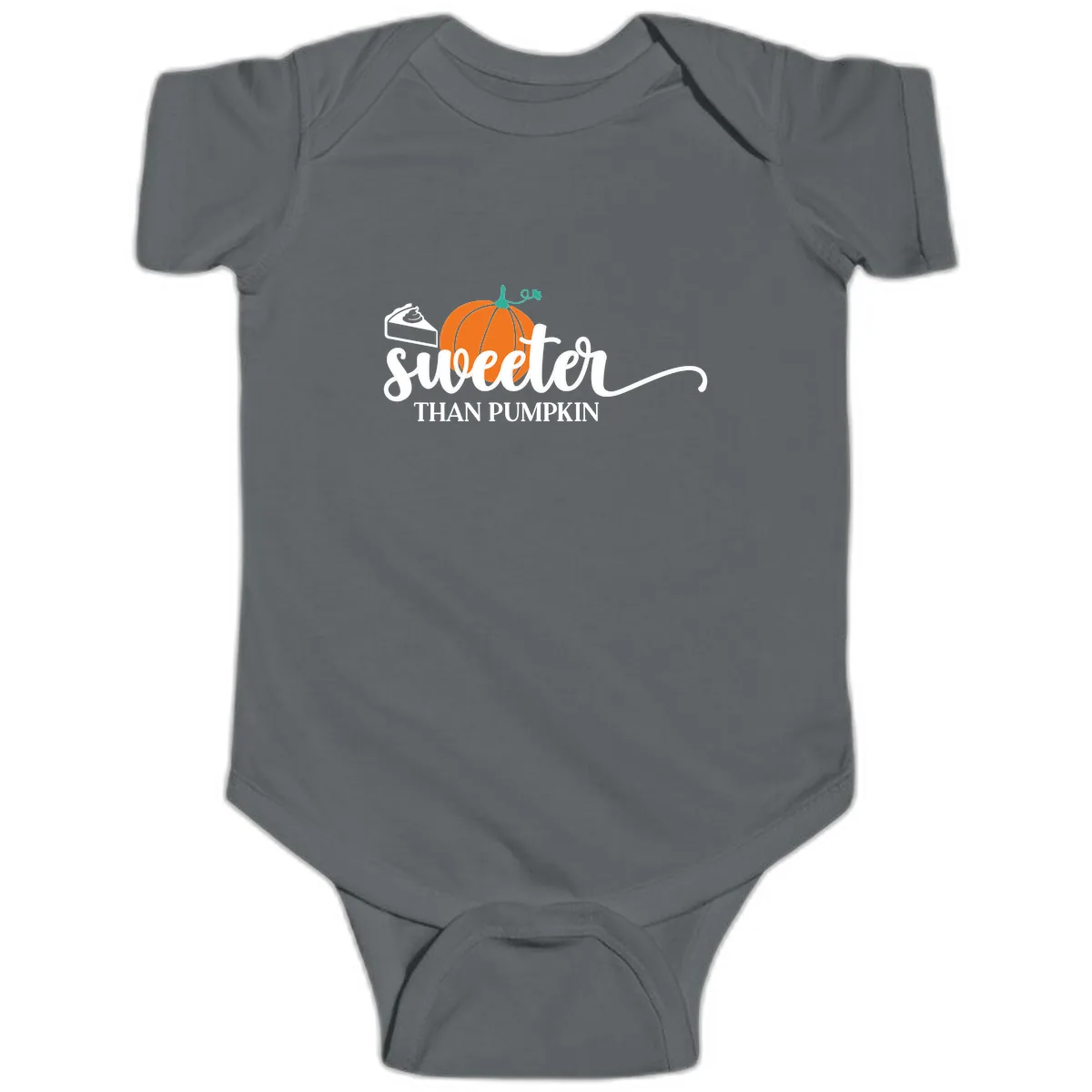 Sweeter Than Pumpkin Pie Baby Onesie in Charcoal