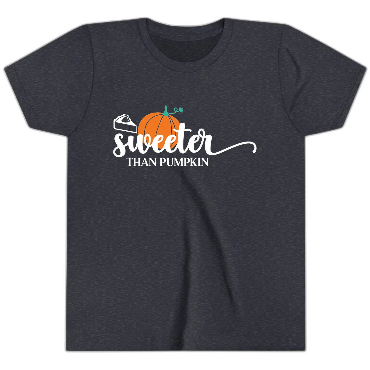 Sweeter Than Pumpkin Pie Youth T-Shirt in Heather Navy