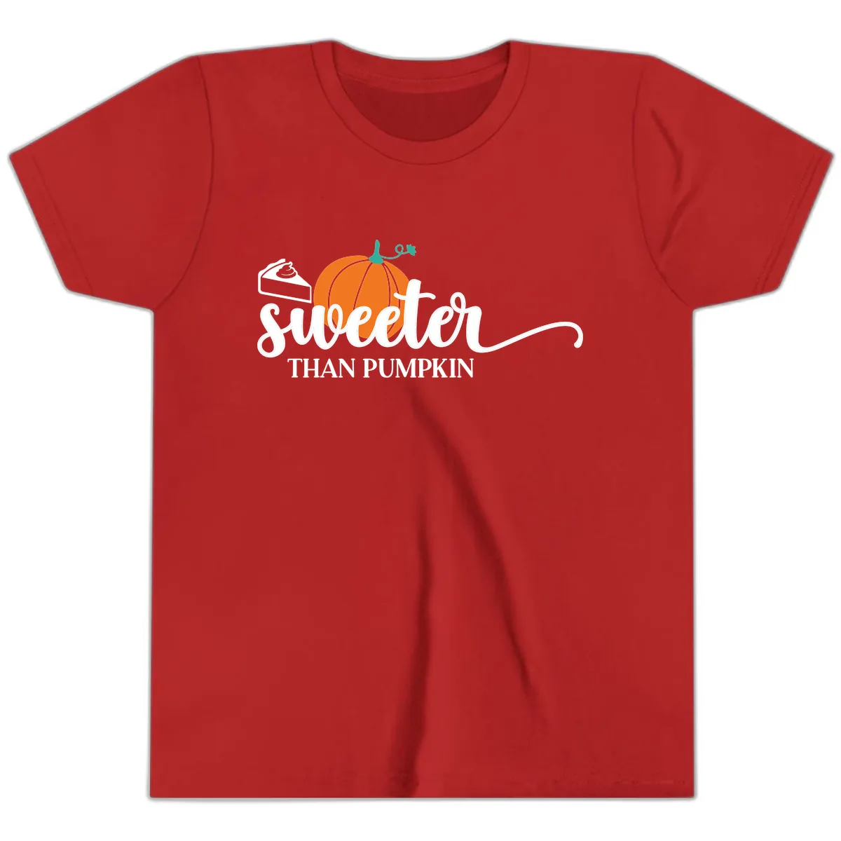 Sweeter Than Pumpkin Pie Youth T-Shirt in Red