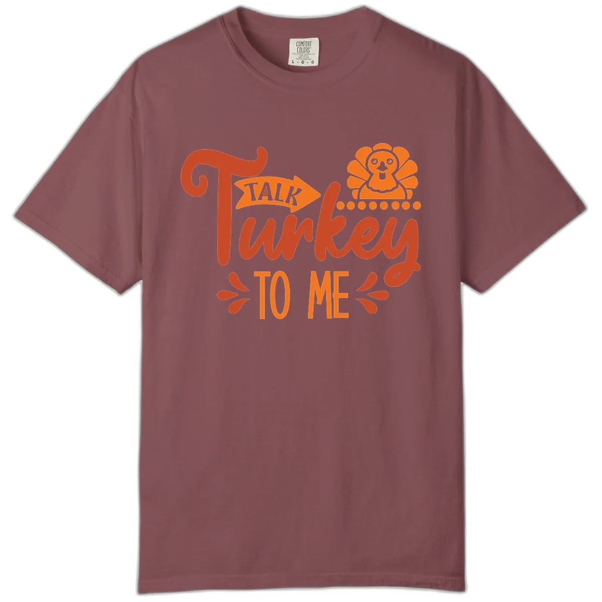 Talk Turkey To Me Thanksgiving Graphic Comfort Color in Brick