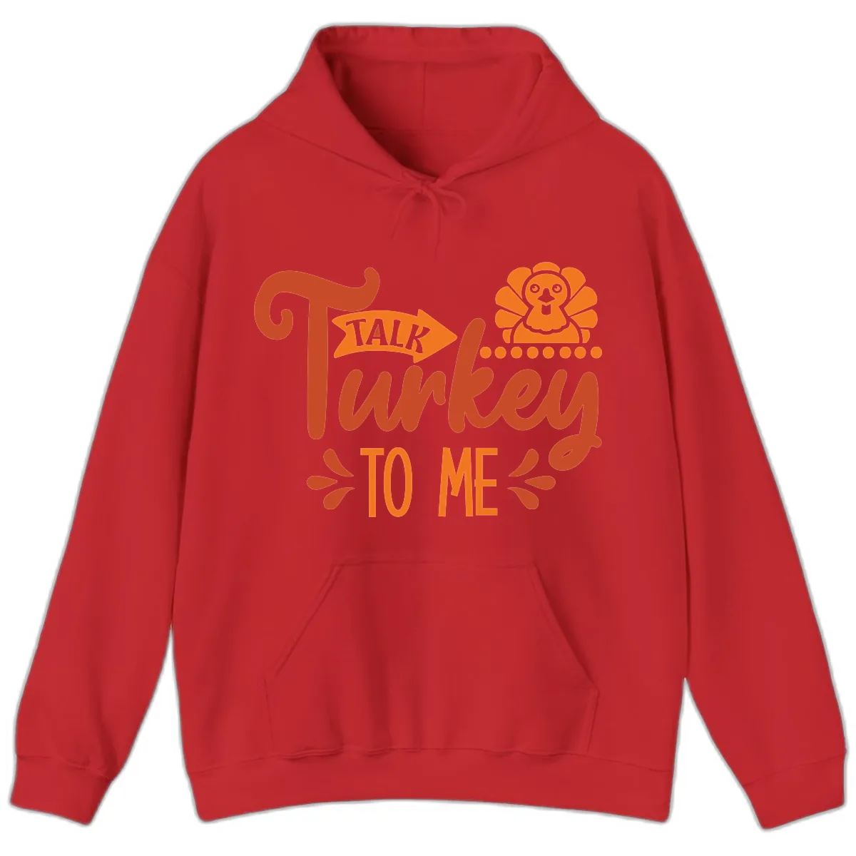 Talk Turkey To Me Thanksgiving Graphic Hoodie in Red