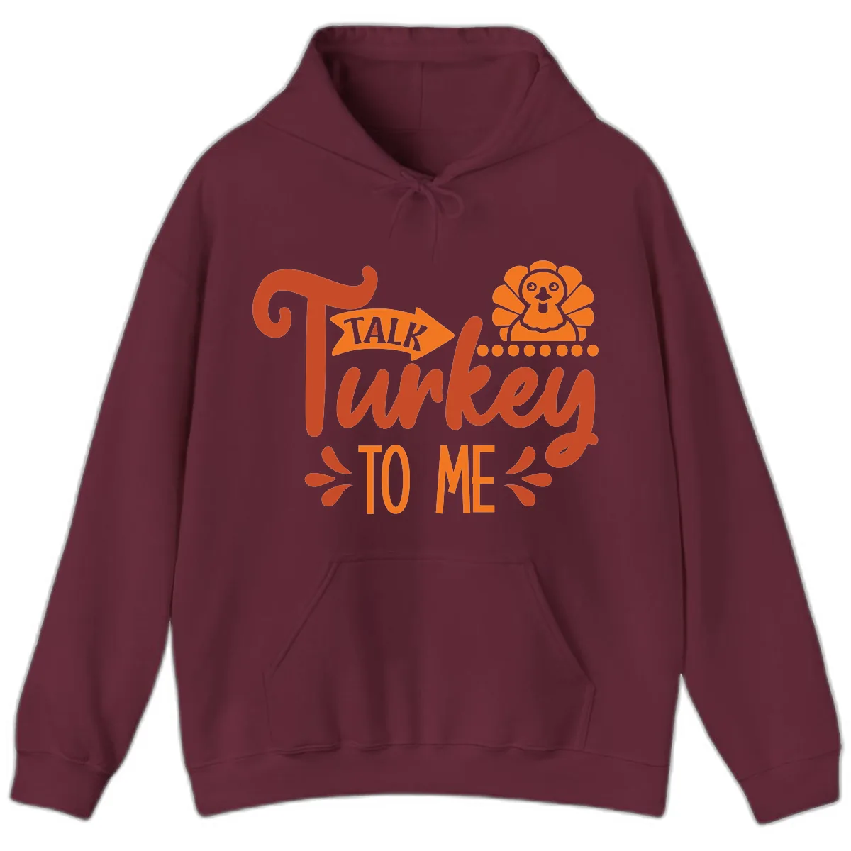 Talk Turkey To Me Thanksgiving Graphic Hoodie in Maroon
