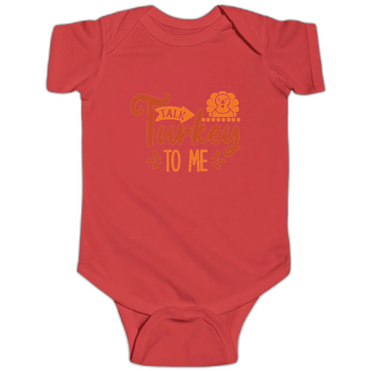 Talk Turkey To Me Thanksgiving Graphic Baby Onesie in Red