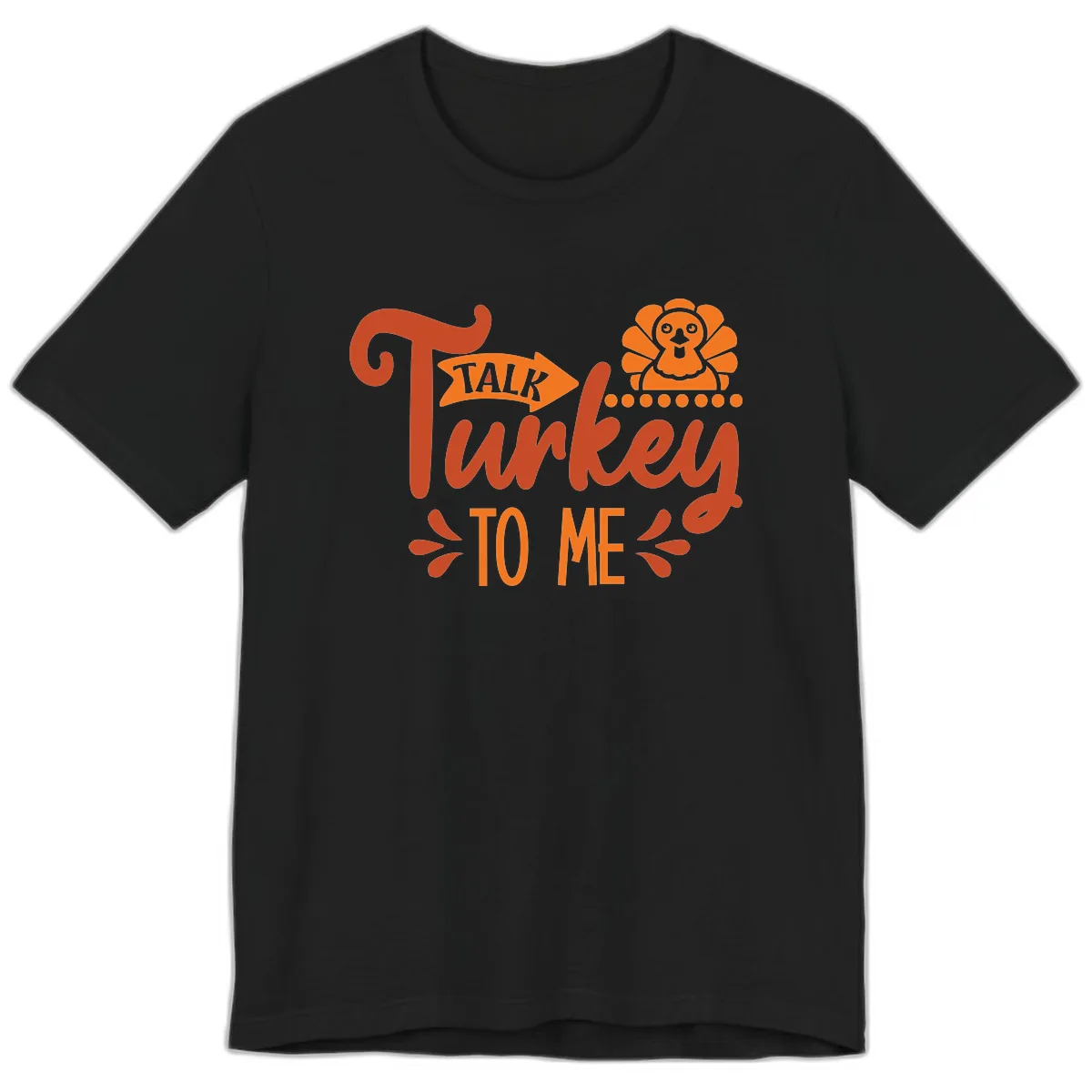 Talk Turkey To Me Thanksgiving Graphic Premium T-Shirt in Black