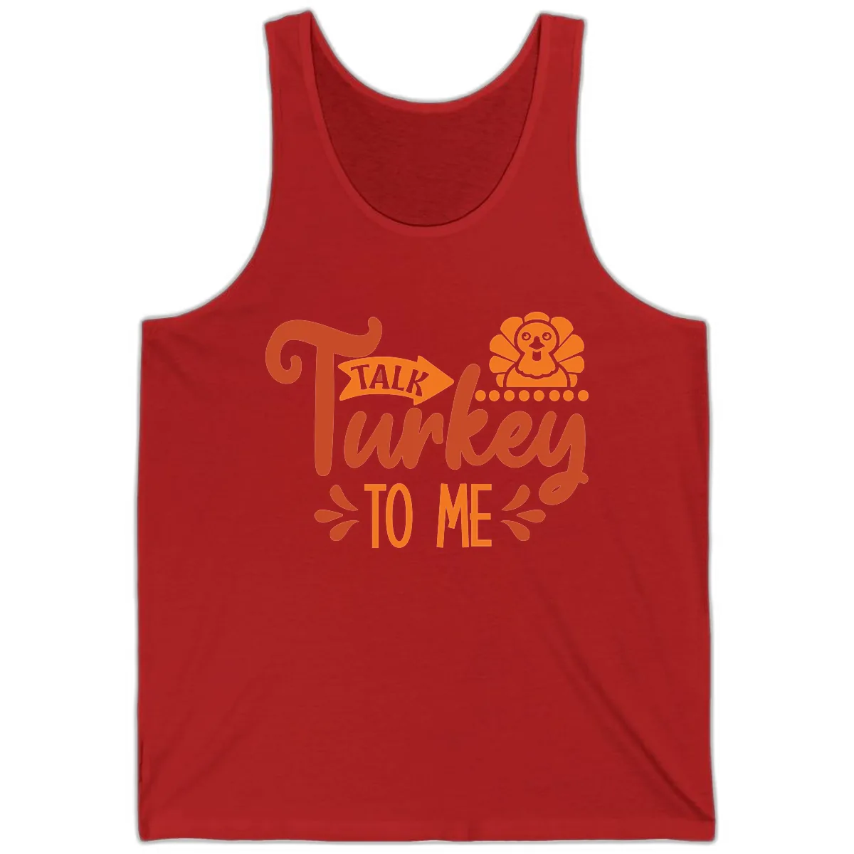 Talk Turkey To Me Thanksgiving Graphic Tank in Red