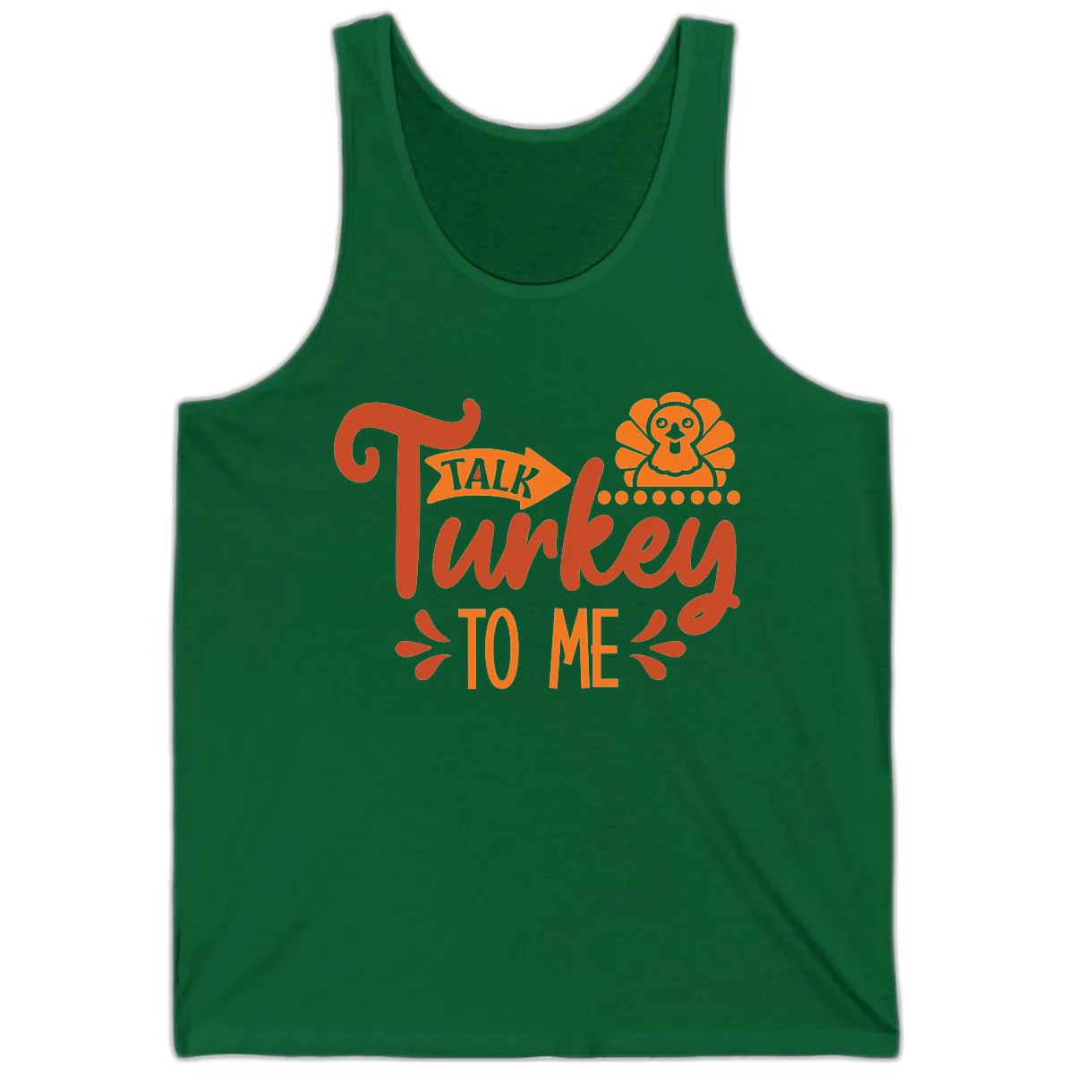 Talk Turkey To Me Thanksgiving Graphic Tank in Kelly