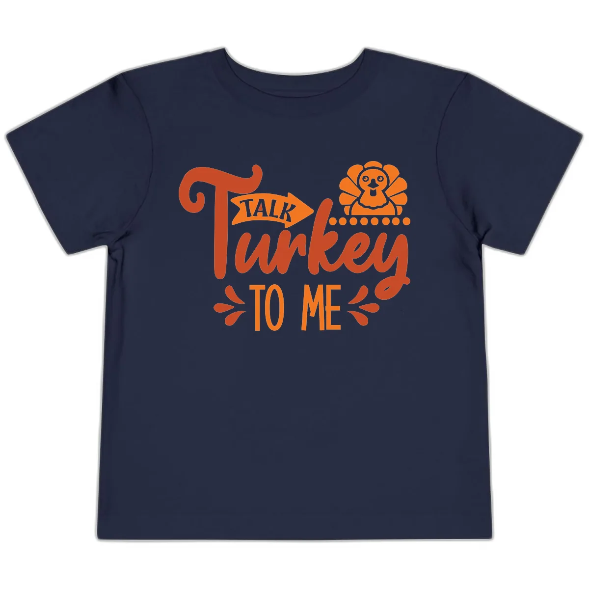 Talk Turkey To Me Thanksgiving Graphic Toddler T-Shirt in Navy