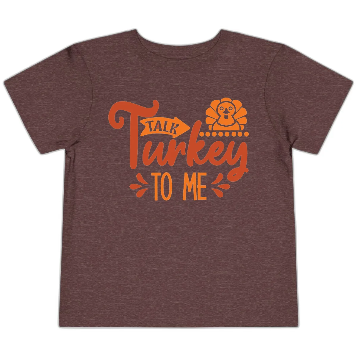 Talk Turkey To Me Thanksgiving Graphic Toddler T-Shirt in Heather Maroon