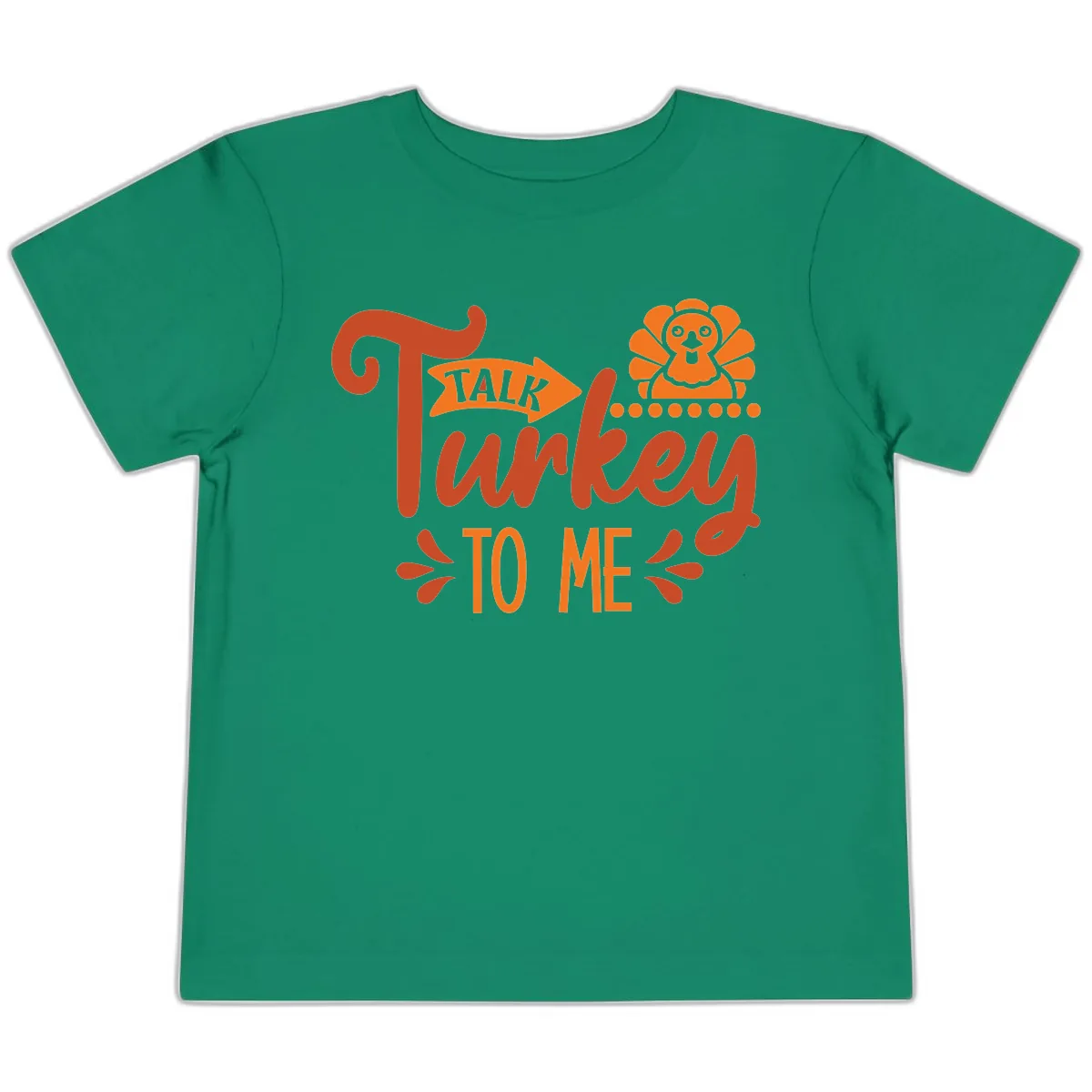 Talk Turkey To Me Thanksgiving Graphic Toddler T-Shirt in Kelly