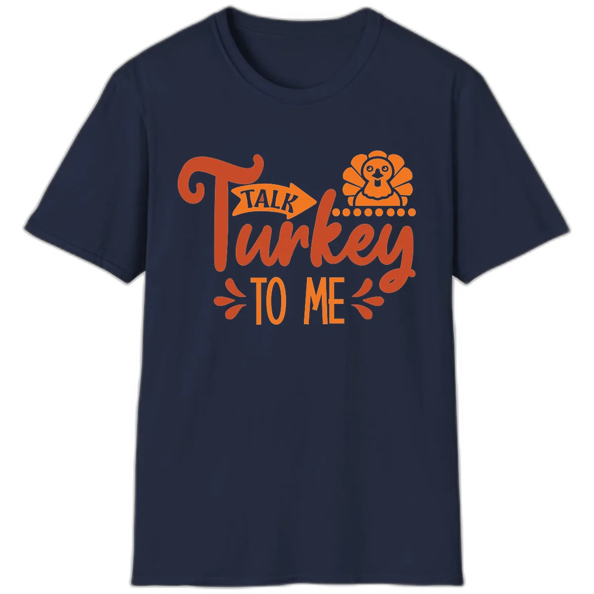 Talk Turkey To Me Thanksgiving Graphic T-Shirt in Navy