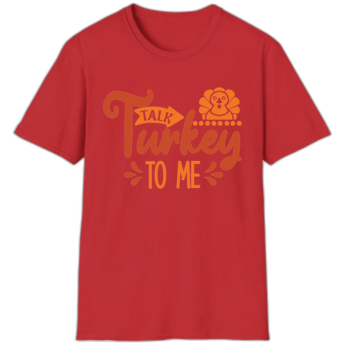 Talk Turkey To Me Thanksgiving Graphic T-Shirt in Red