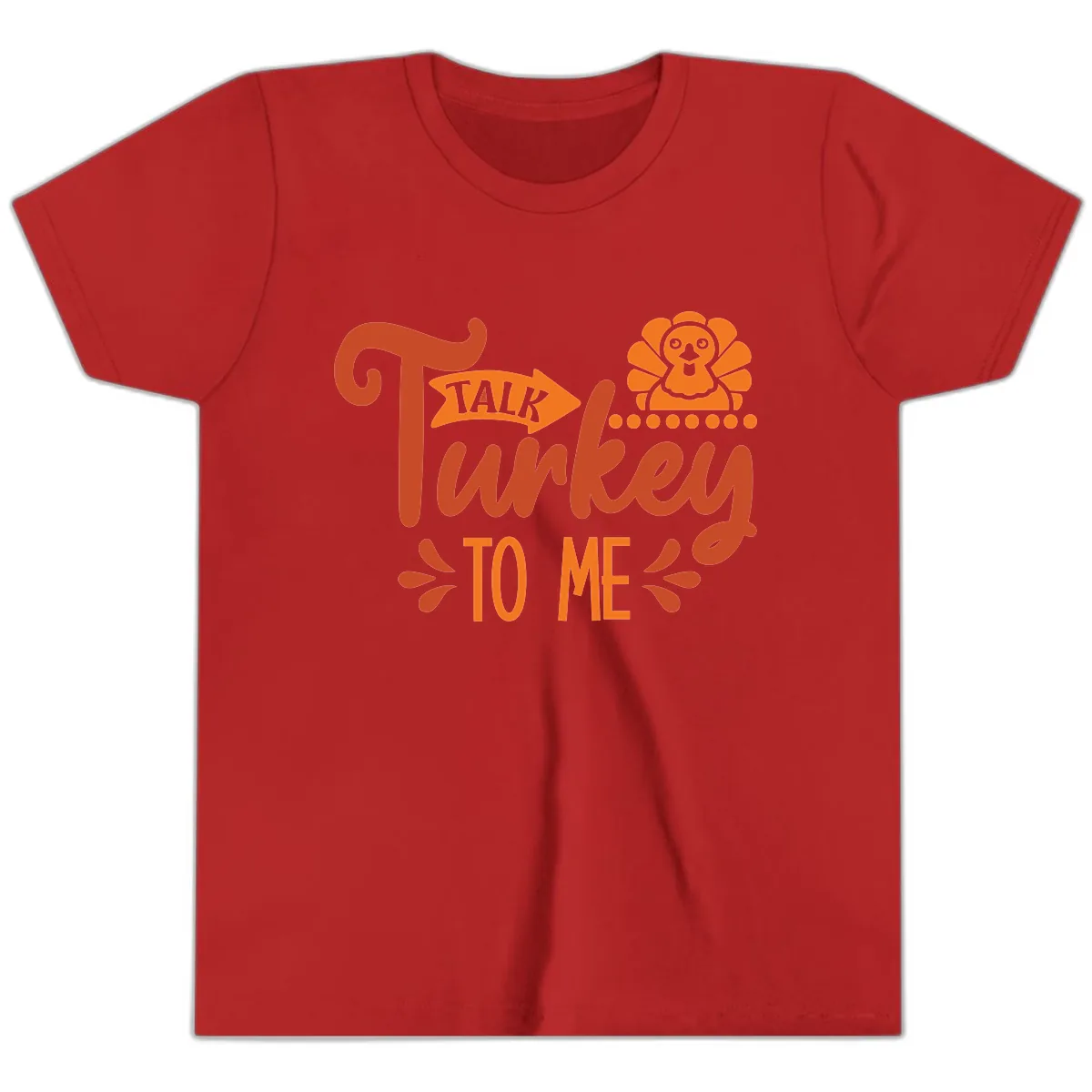 Talk Turkey To Me Thanksgiving Graphic Youth T-Shirt in Red