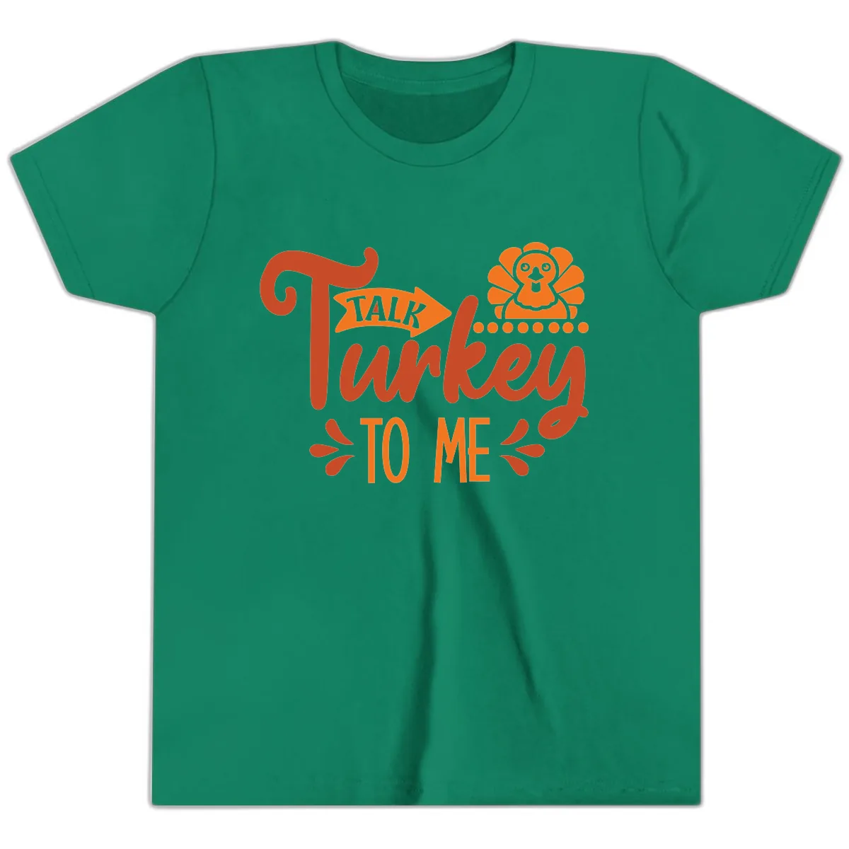 Talk Turkey To Me Thanksgiving Graphic Youth T-Shirt in Kelly
