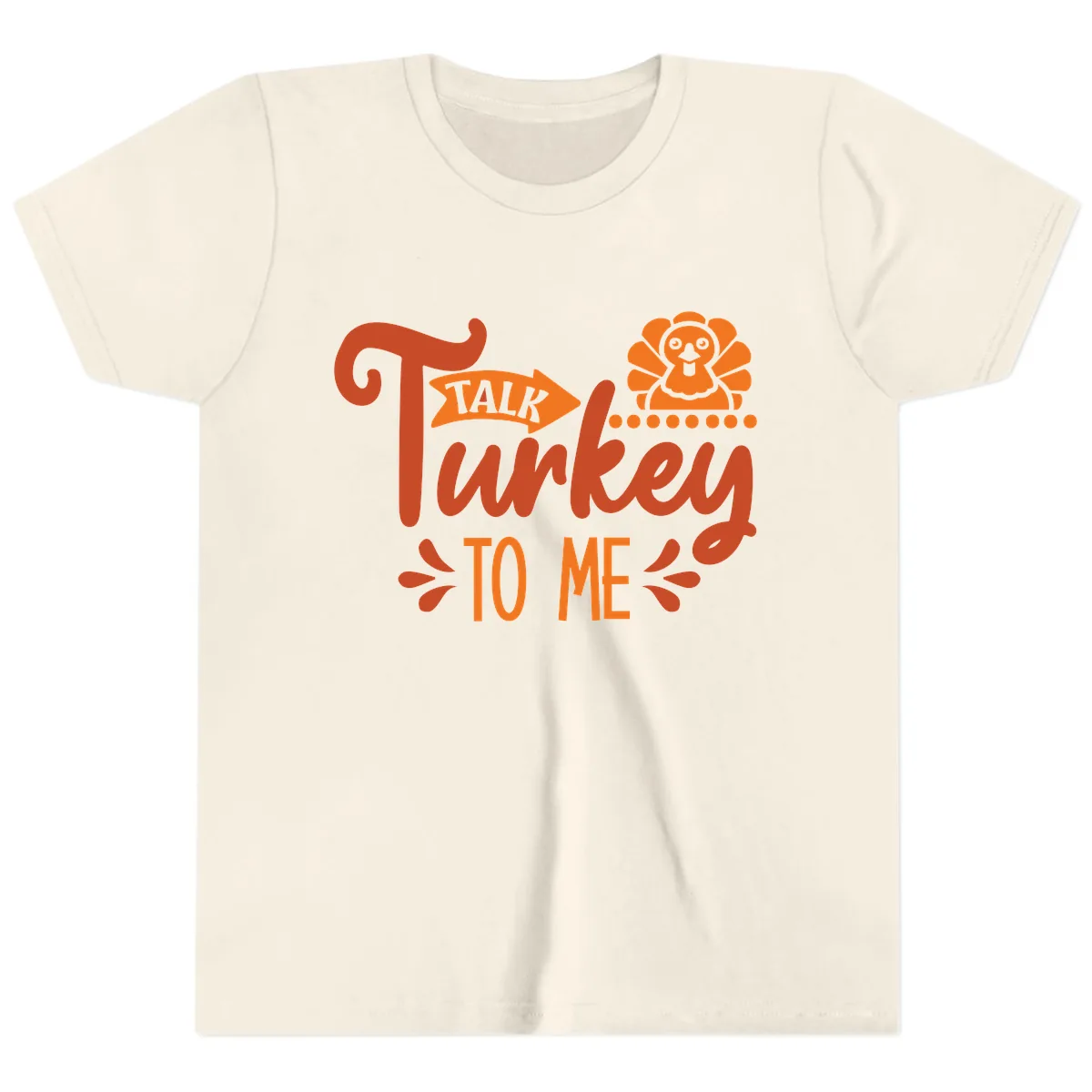 Talk Turkey To Me Thanksgiving Graphic Youth T-Shirt in Natural