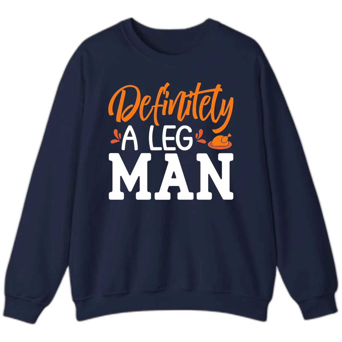 Thanksgiving Leg Man Typography Sweatshirt in Navy