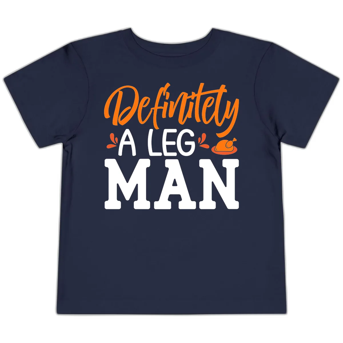 Thanksgiving Leg Man Typography Toddler T-Shirt in Navy