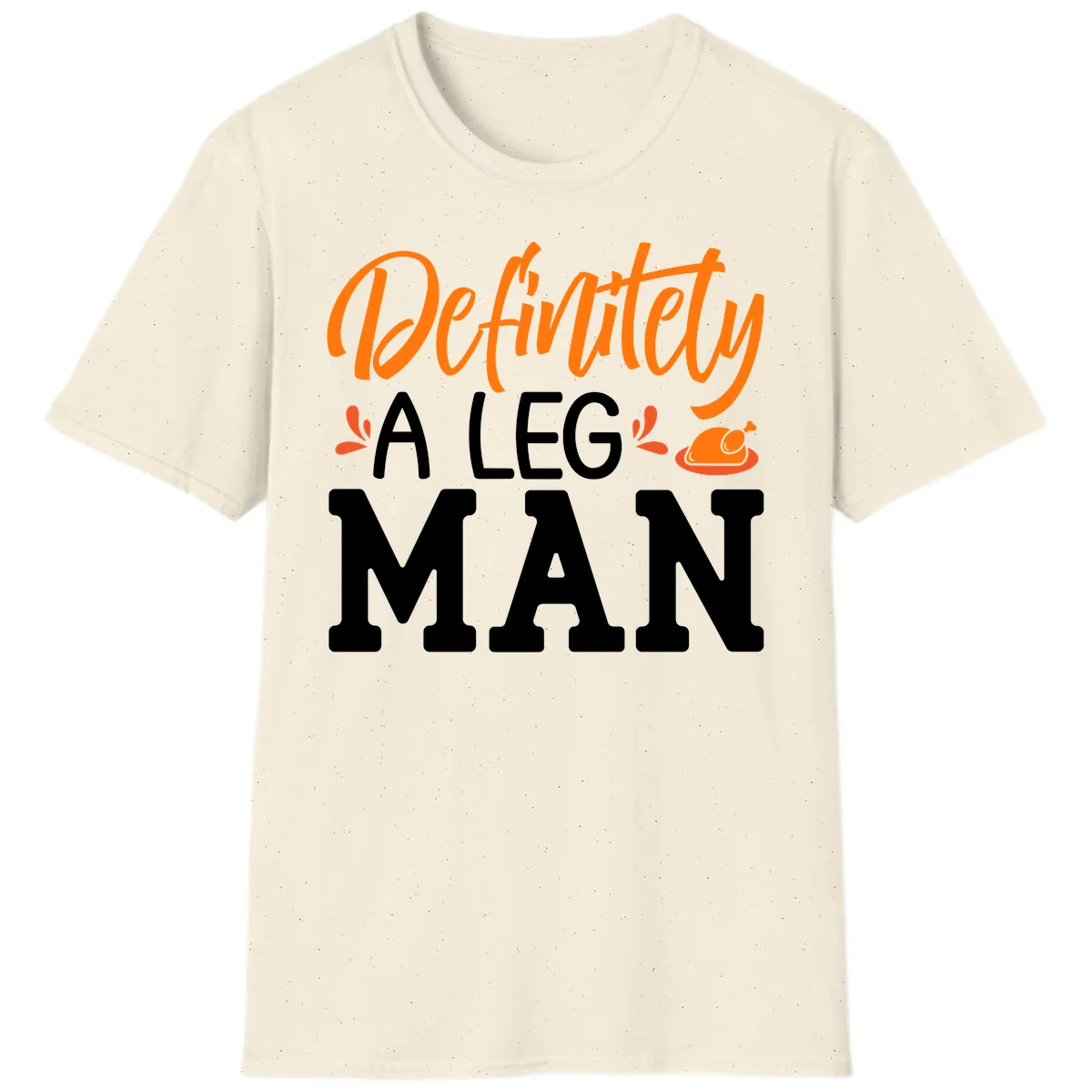 Thanksgiving Leg Man Typography T-Shirt in Natural