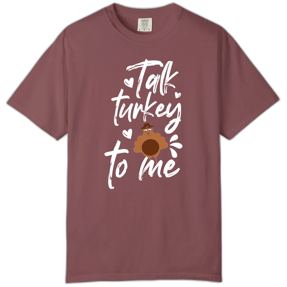 Talk Turkey To Me Thanksgiving Graphic Comfort Color in Brick
