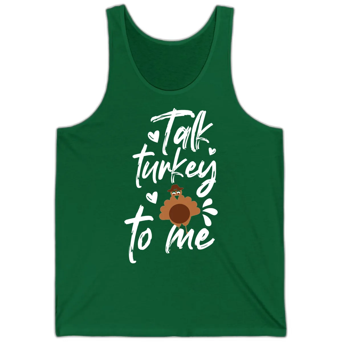 Talk Turkey To Me Thanksgiving Graphic Tank in Kelly