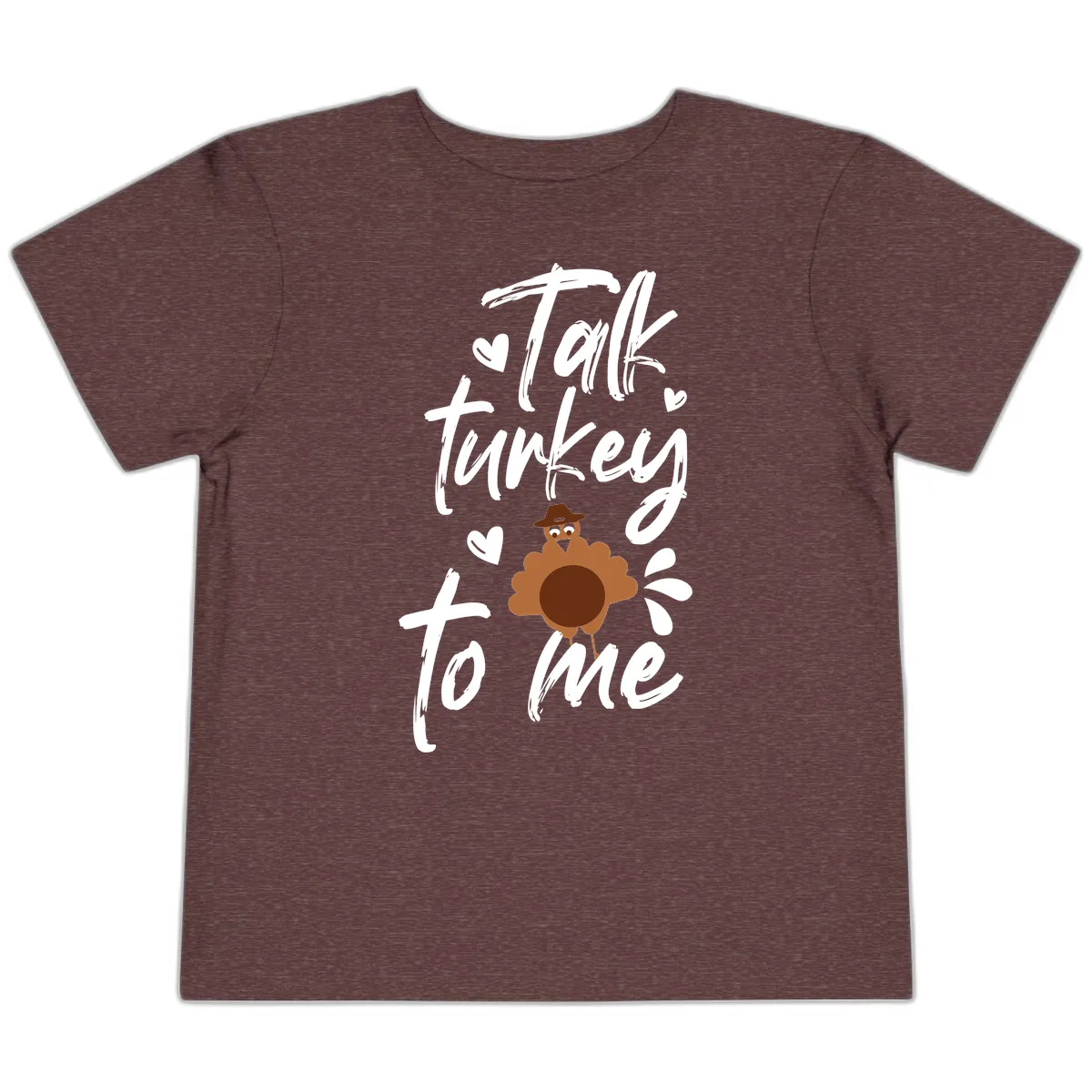 Talk Turkey To Me Thanksgiving Graphic Toddler T-Shirt in Heather Maroon