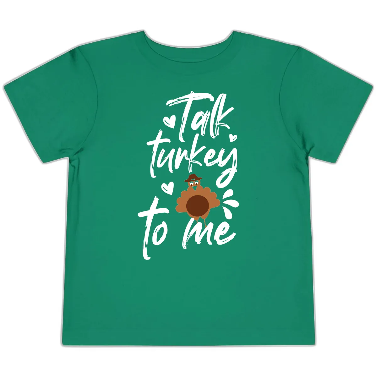 Talk Turkey To Me Thanksgiving Graphic Toddler T-Shirt in Kelly