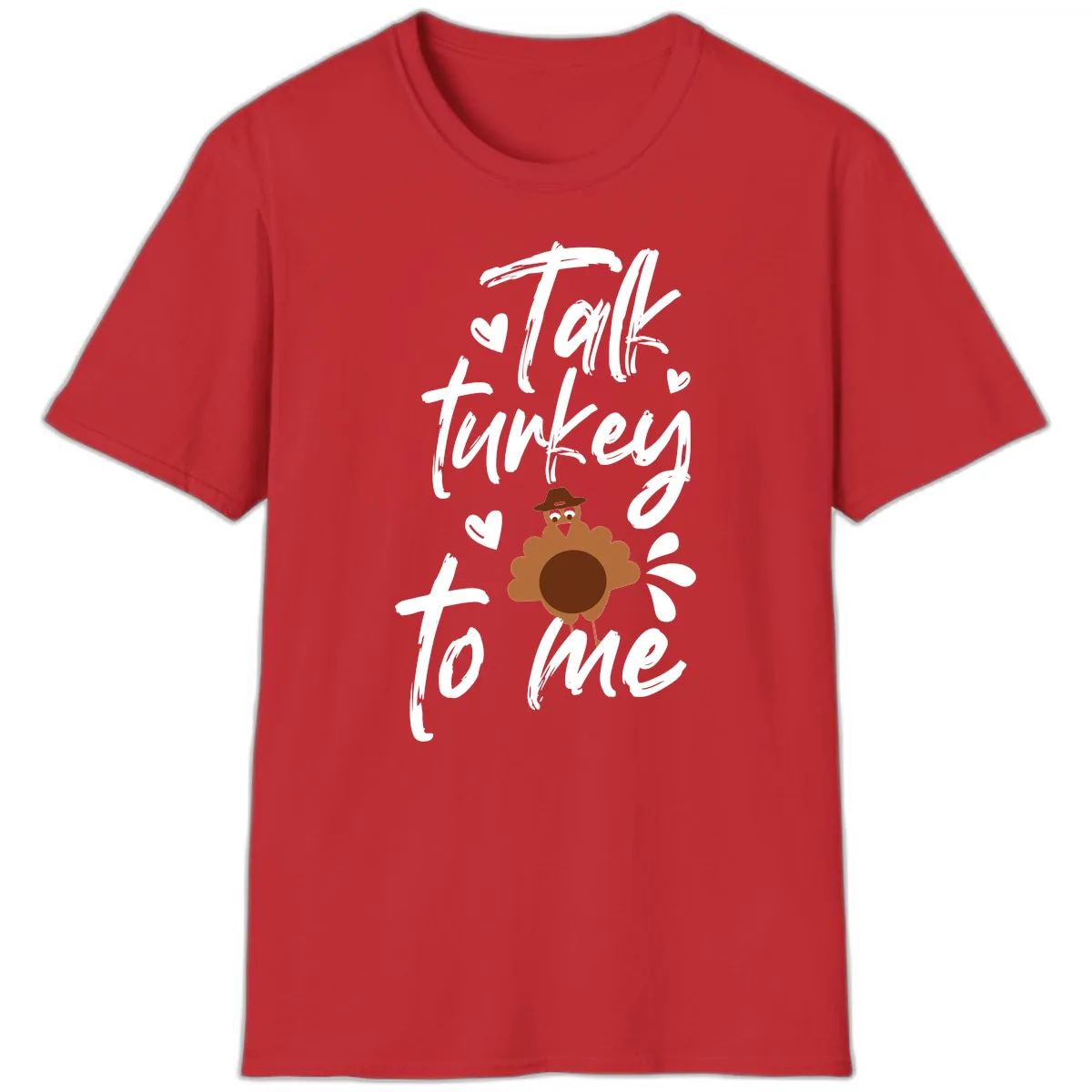 Talk Turkey To Me Thanksgiving Graphic T-Shirt in Red