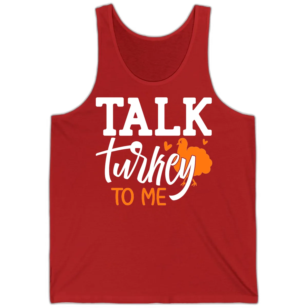 Talk Turkey To Me Thanksgiving Phrase Tank in Red