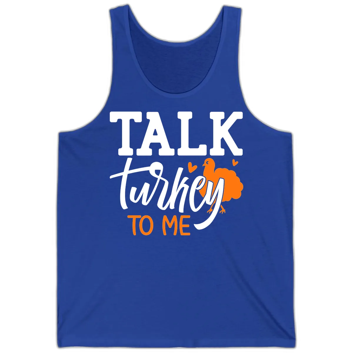 Talk Turkey To Me Thanksgiving Phrase Tank in True Royal