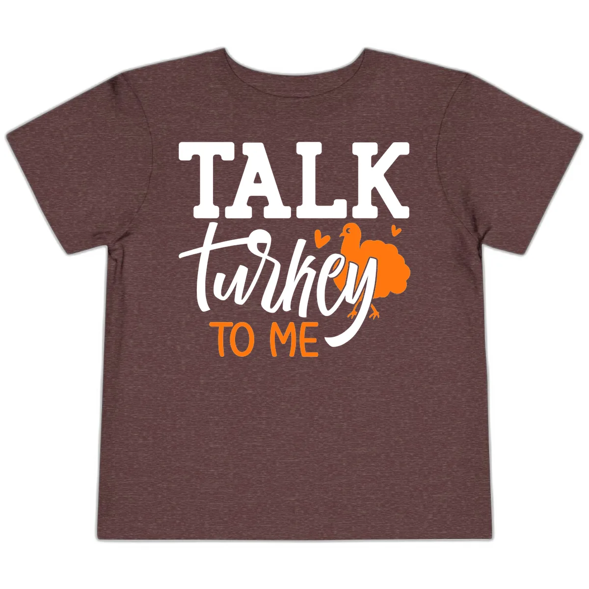 Talk Turkey To Me Thanksgiving Phrase Toddler T-Shirt in Heather Maroon