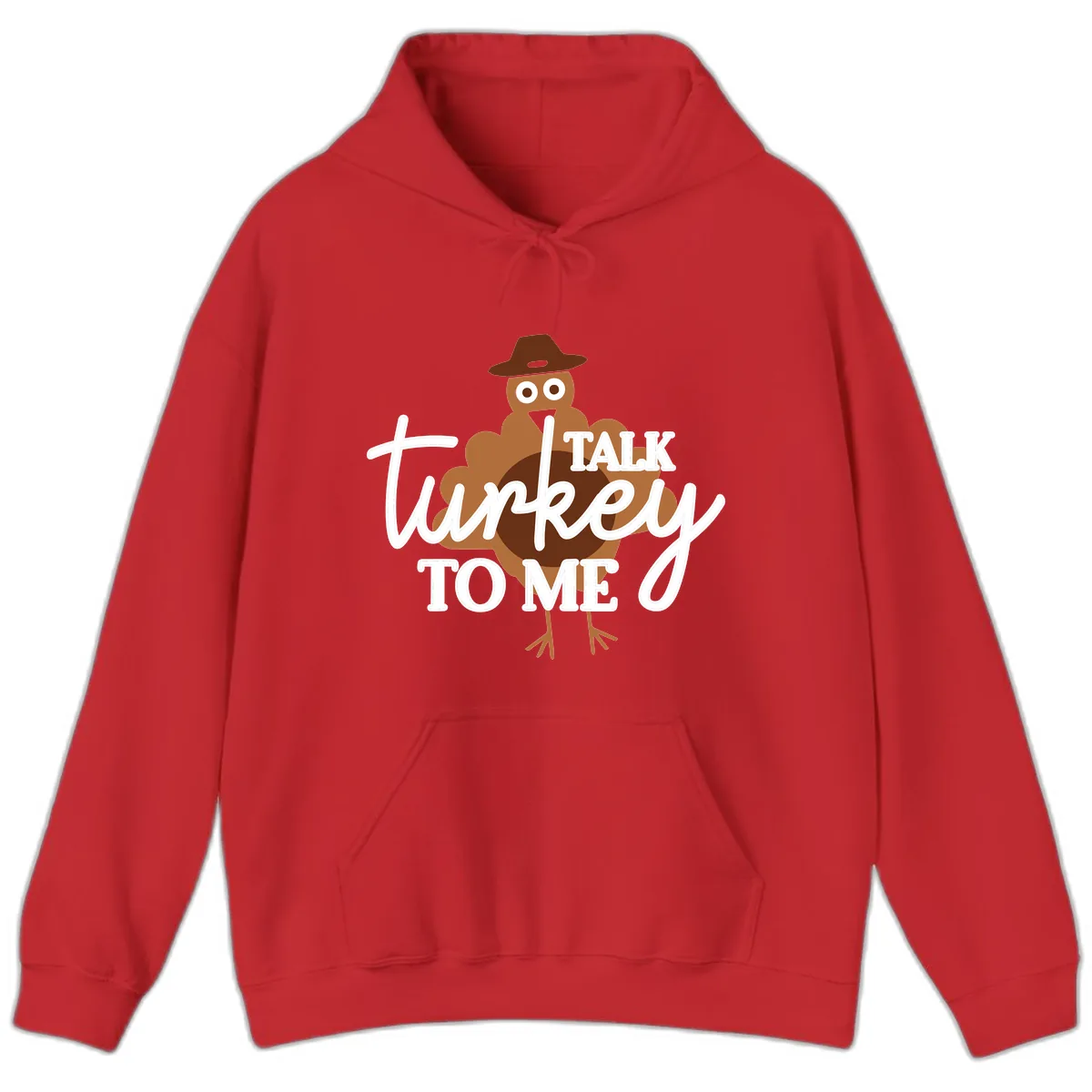 Talk Turkey To Me Thanksgiving Turkey Hoodie in Red