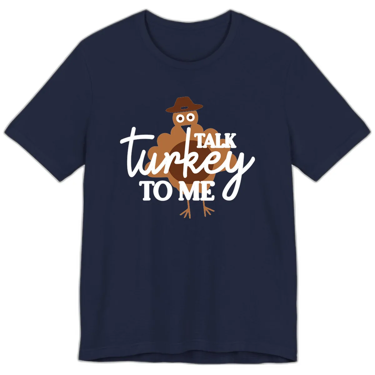 Talk Turkey To Me Thanksgiving Turkey Premium T-Shirt in Navy