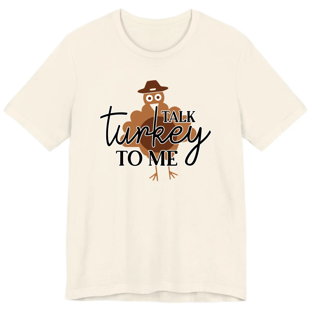 Talk Turkey To Me Thanksgiving Turkey Premium T-Shirt in Natural