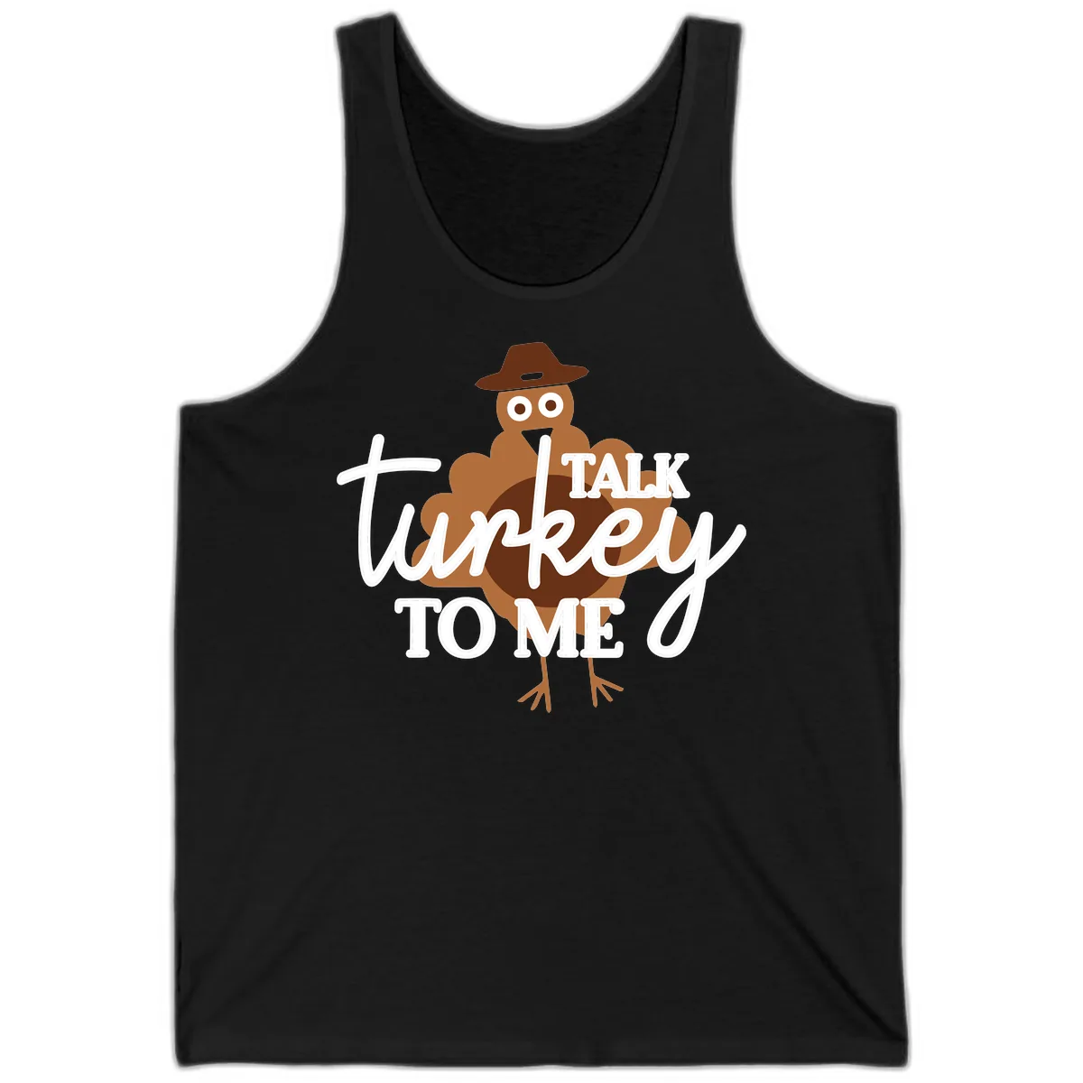 Talk Turkey To Me Thanksgiving Turkey Tank in Black